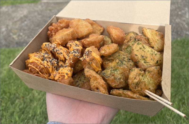 ハニーポテト、レンコン唐揚げ